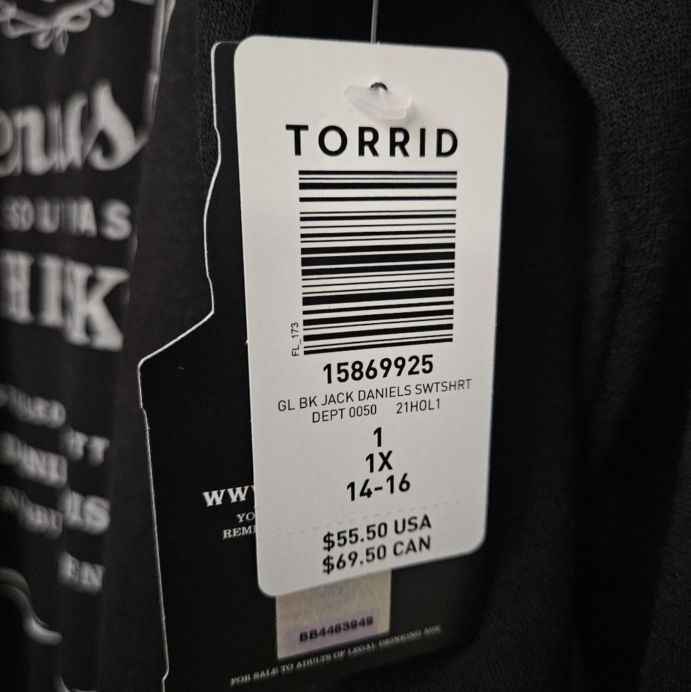 Torrid Jack Daniel's Cozy Fleece Sweatshirt - Picture 5 of 5